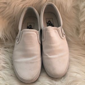 White slip on vans